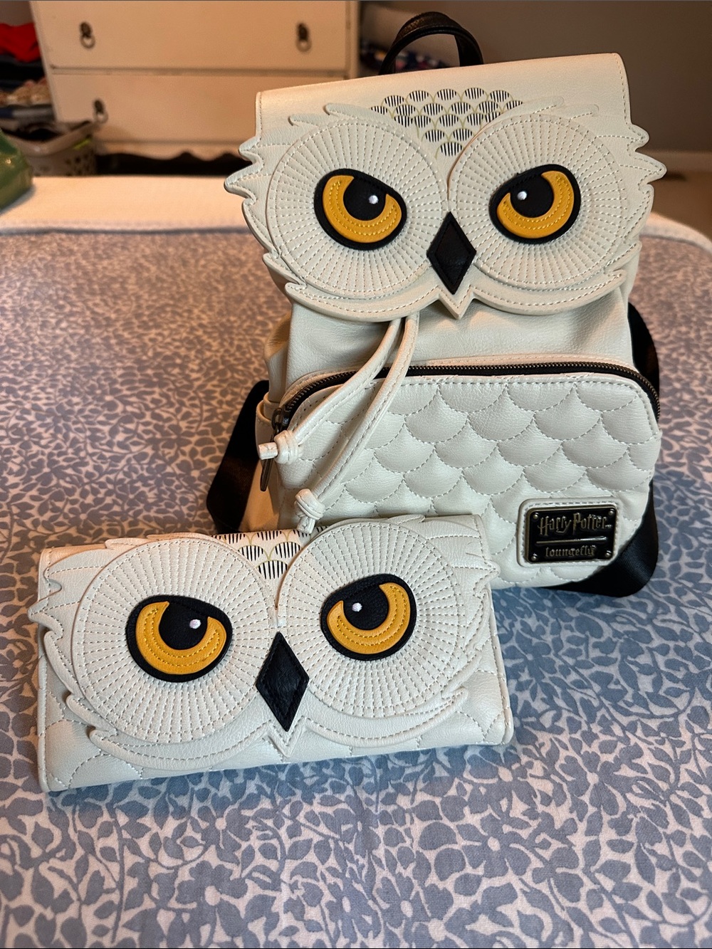 Loungefly Harry Potter Hedwig Backpack and Wallet Set
